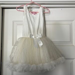 NWOT Popatu tulle gold and ivory dress - Size 2/3